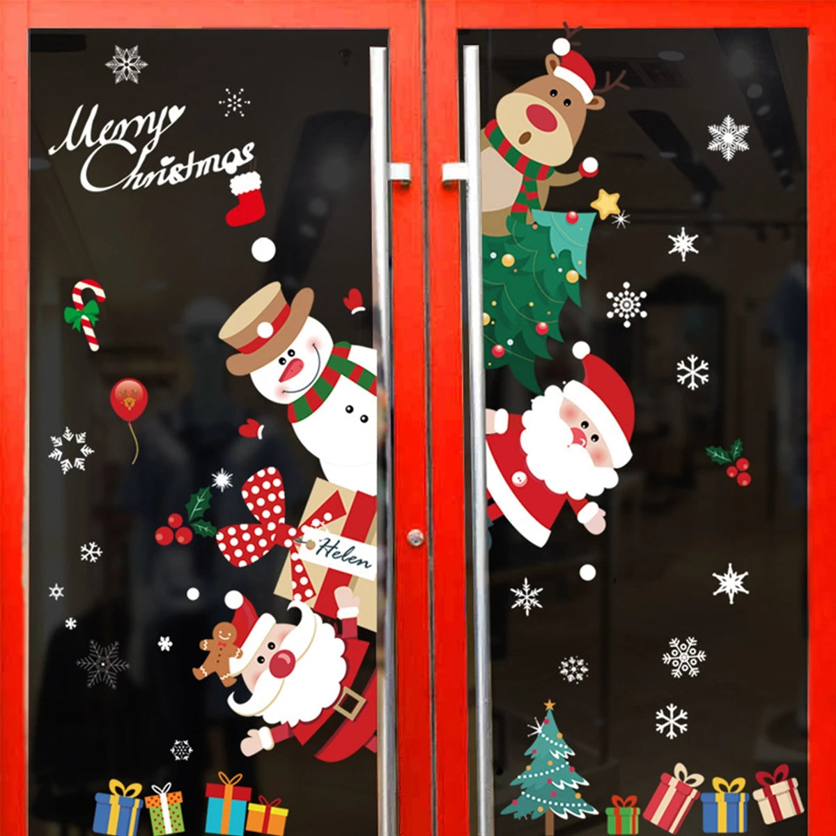 Christmas PVC Window Stickers – Festive Wall Decals for Home Decor