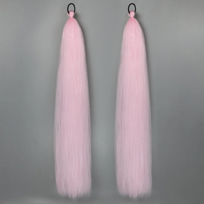 Synthetic Ponytail Extension – Long Straight Wrap-Around Hairpiece (2 Pcs)