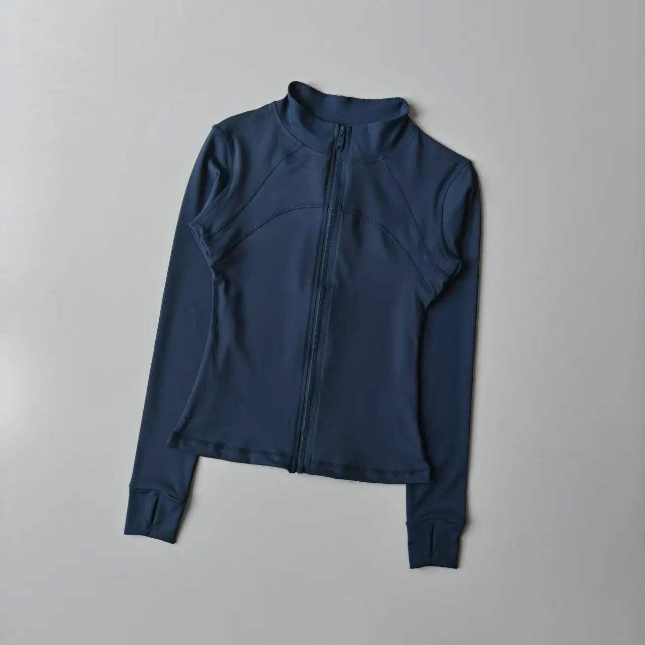 Women's Zip-Up Athletic Jacket – Stand Collar Long Sleeve Fitness Top