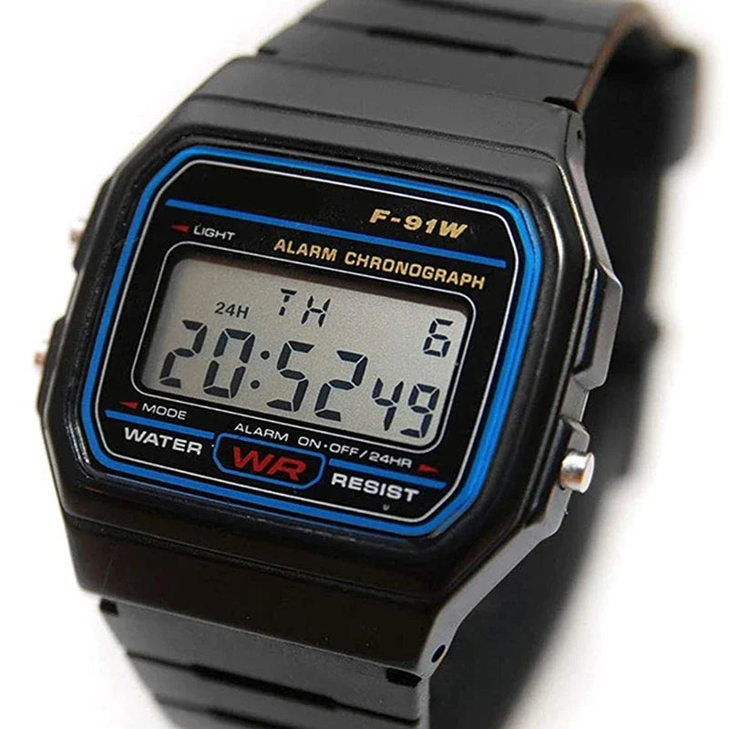 F91W Digital Sports Watch – LED, Waterproof, Unisex