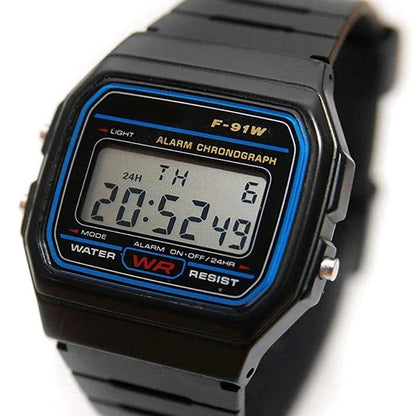 F91W Digital Sports Watch – LED, Waterproof, Unisex