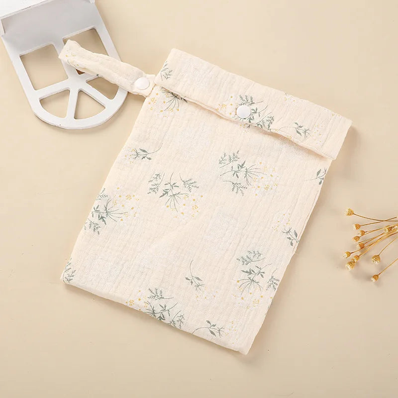 Organic Cotton Diaper Pouch – Double Layer Muslin Wet Bag