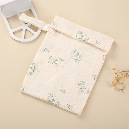 Organic Cotton Diaper Pouch – Double Layer Muslin Wet Bag