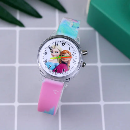 Kids Cartoon LED Light Wrist Watch – Silicone Strap Children's Watch