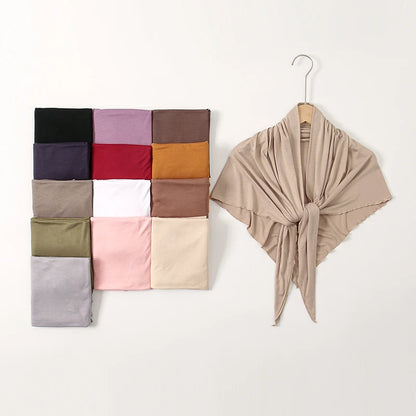 Cotton Triangle Hijab Scarf with Bow Detail – Muslim Women's Wrap