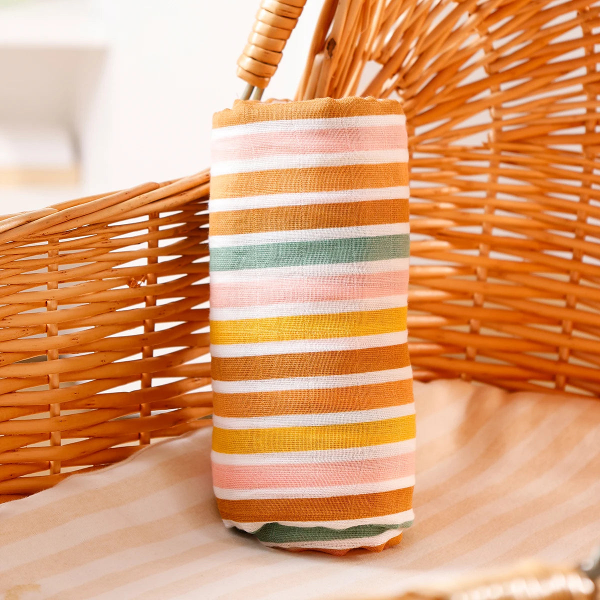Muslin Swaddle Blanket 100% Cotton 2-Layer Baby Bath Towel Wrap