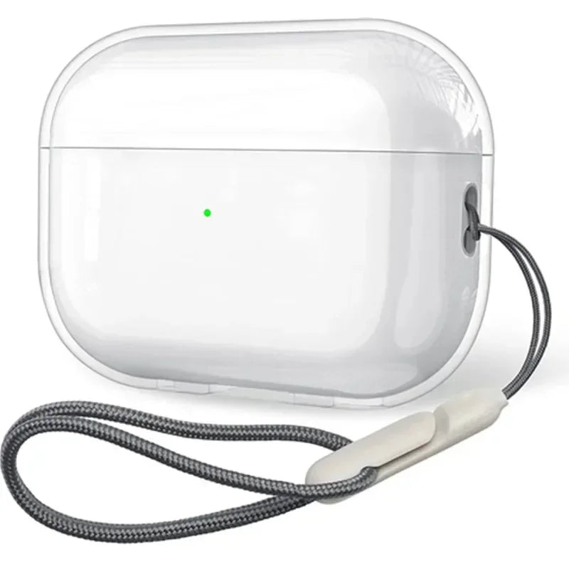 Clear TPU AirPods Case with Lanyard Strap – Shockproof