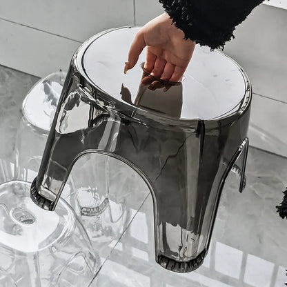 Clear Acrylic Non-Slip Shower Stool – Transparent Low Seat
