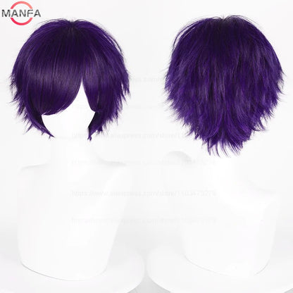 Short Straight Anime Cosplay Wig 30cm Multi-Color Unisex