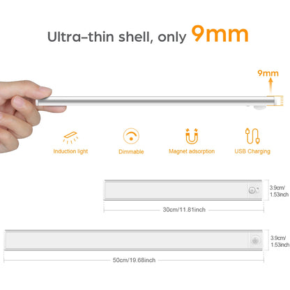 Motion Sensor LED Light Bar – USB Rechargeable, Magnetic Mount