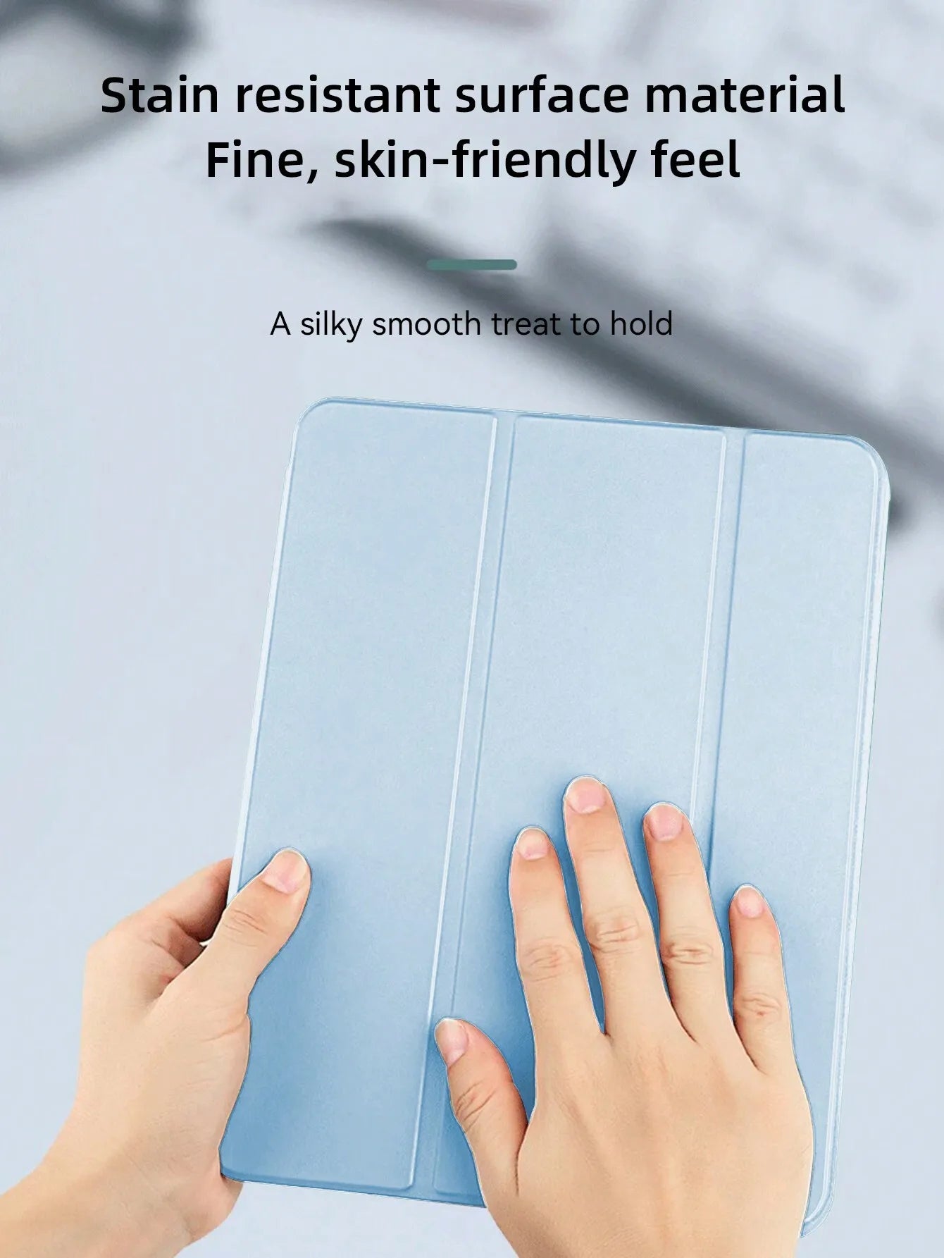 iPad Case with Pencil Slot - Soft Silicone Trifold Smart Cover