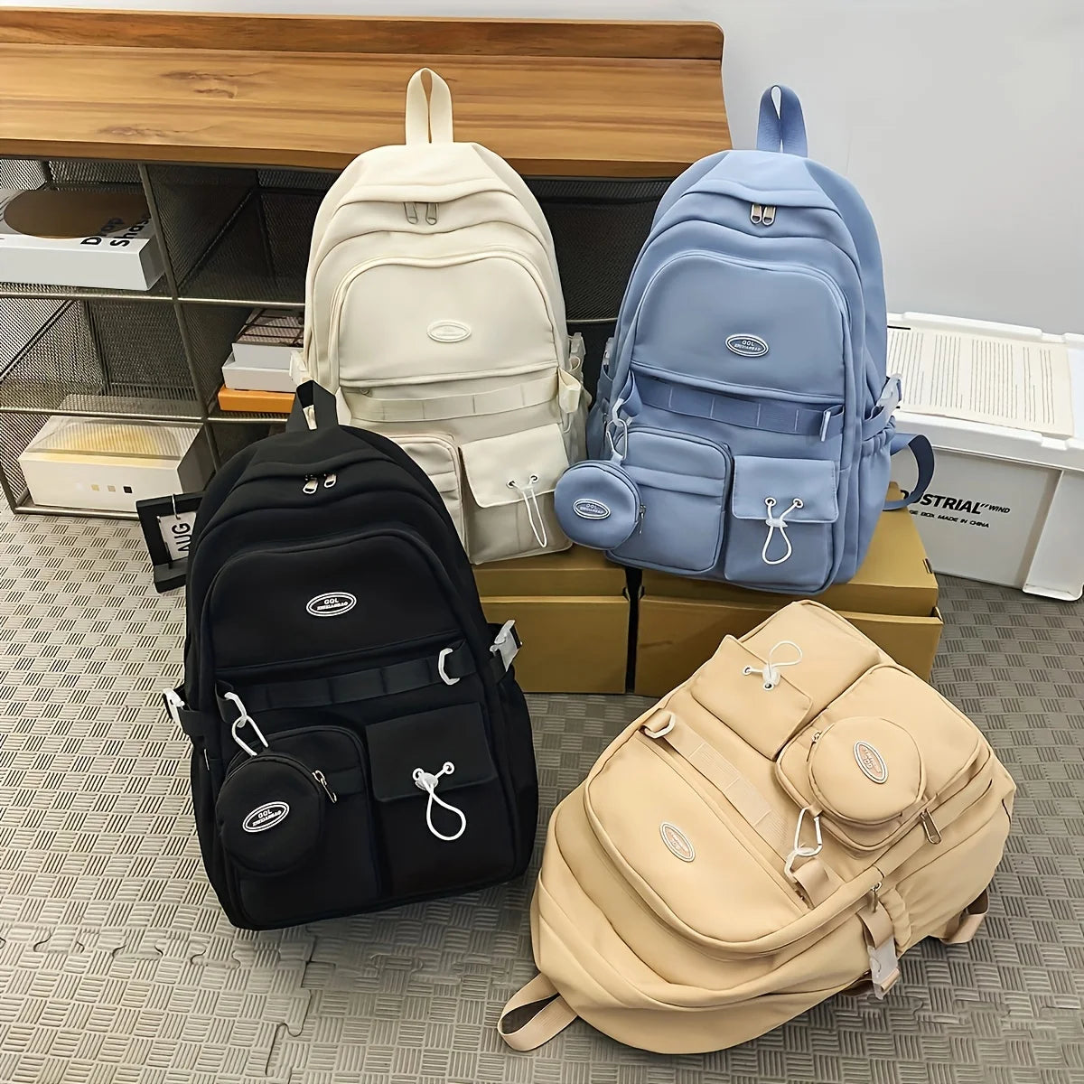 Large Capacity School Backpack with Coin Purse