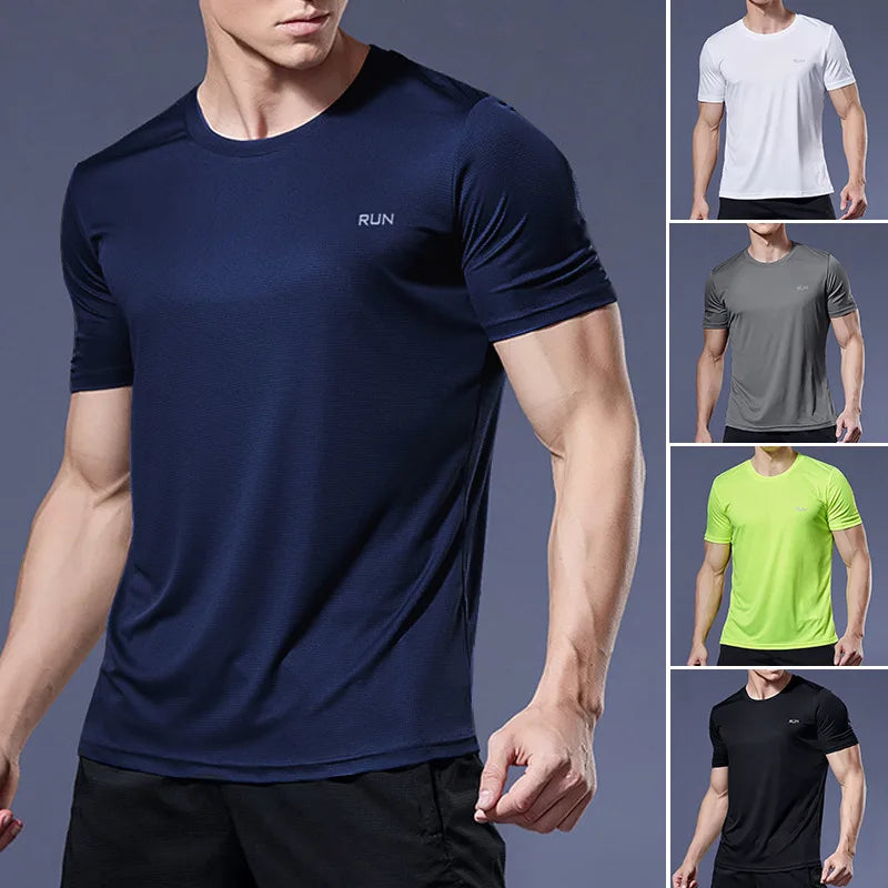 Men's Quick-Dry Gym T-Shirt – Short Sleeve Running & Workout Top