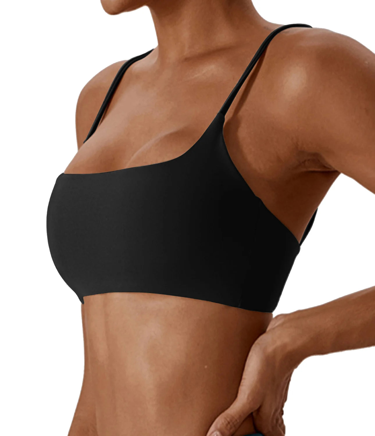 Women's Sports Bra – Nylon Cross Back with Removable Pads