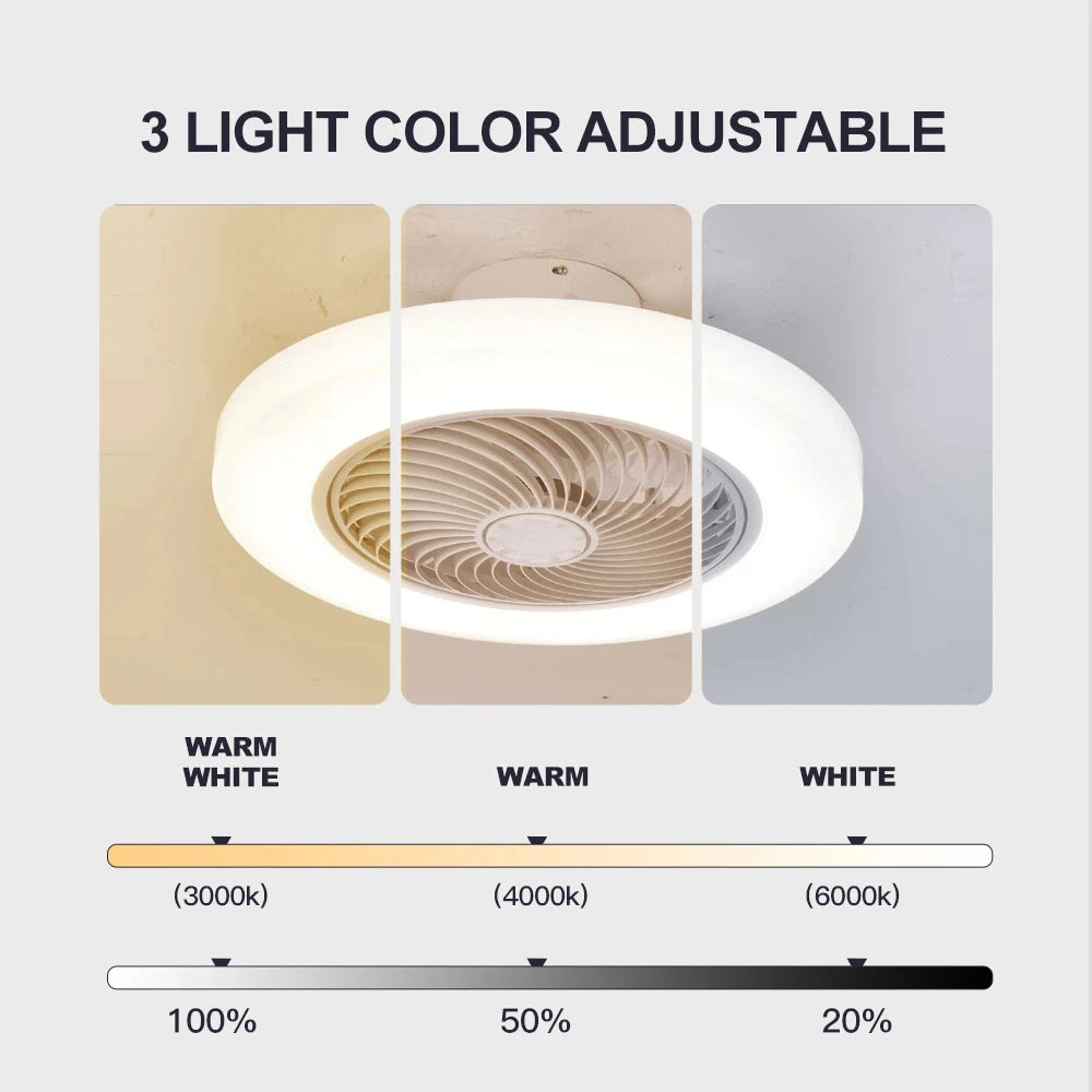 Smart Ceiling Fan with Light & Remote Control – Invisible Blades