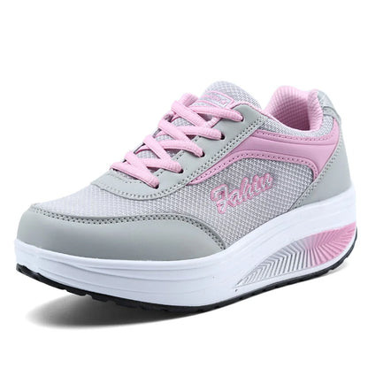 Women's Platform Walking Sneakers – Breathable Mesh