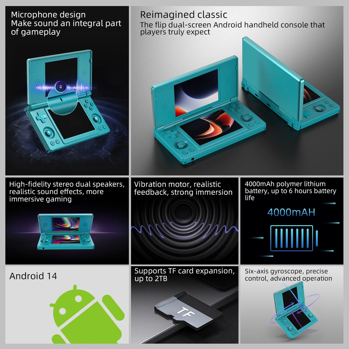 Anbernic RG DS Android 14 Dual Screen Retro Gaming Console