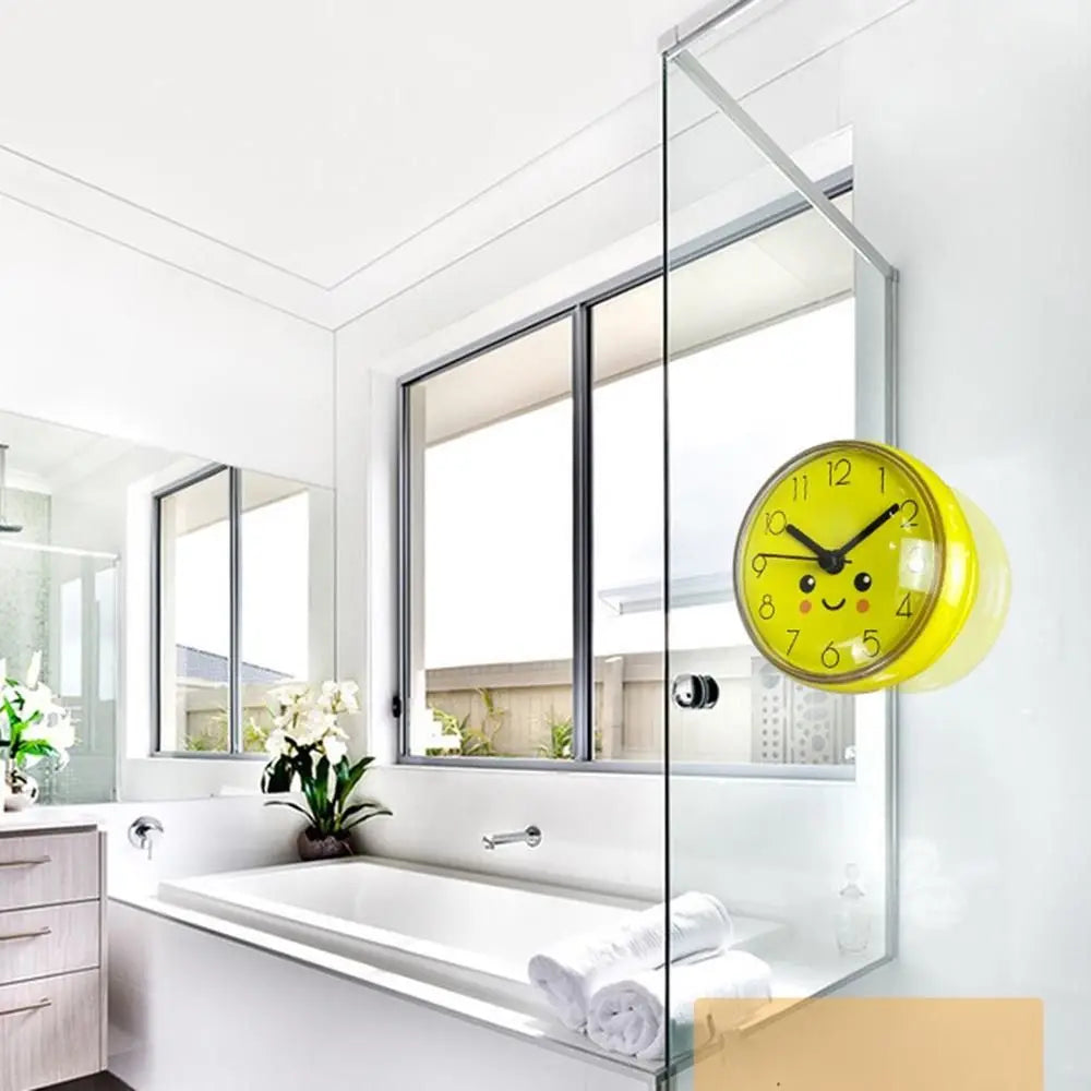 Mini Waterproof Suction Cup Wall Clock for Bathroom & Kitchen
