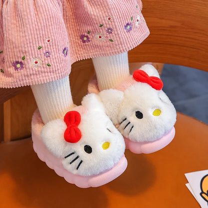 Pikachu Kids Plush Slippers – Soft Sole Non-Slip Warm