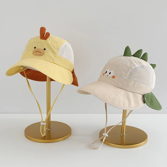Kids Cartoon Animal Ear Sun Hat with Breathable Mesh