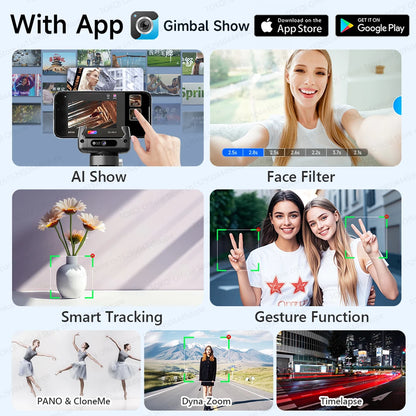 C22 AI Face Tracking Gimbal Stabilizer – 360° Selfie Stick Tripod
