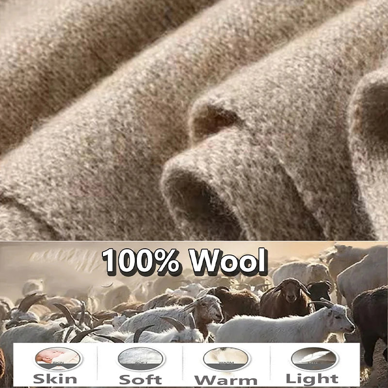 100% Wool Women’s Knitted Shawl Scarf Cardigan Wrap