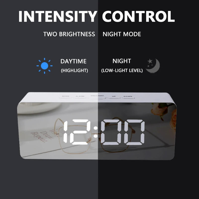 LED Digital Alarm Clock with Temperature Display for Bedroom & Desk