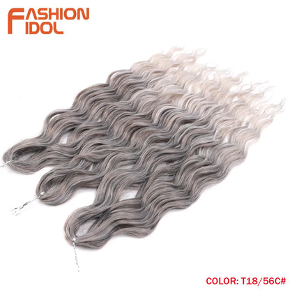 Deep Wave Braiding Hair Extensions 24 Inch – Synthetic Water Wave Crochet Hair