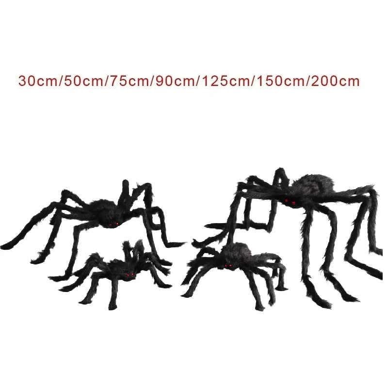 Giant Plush Spider Halloween Decoration – Outdoor Horror Prop 30–200cm