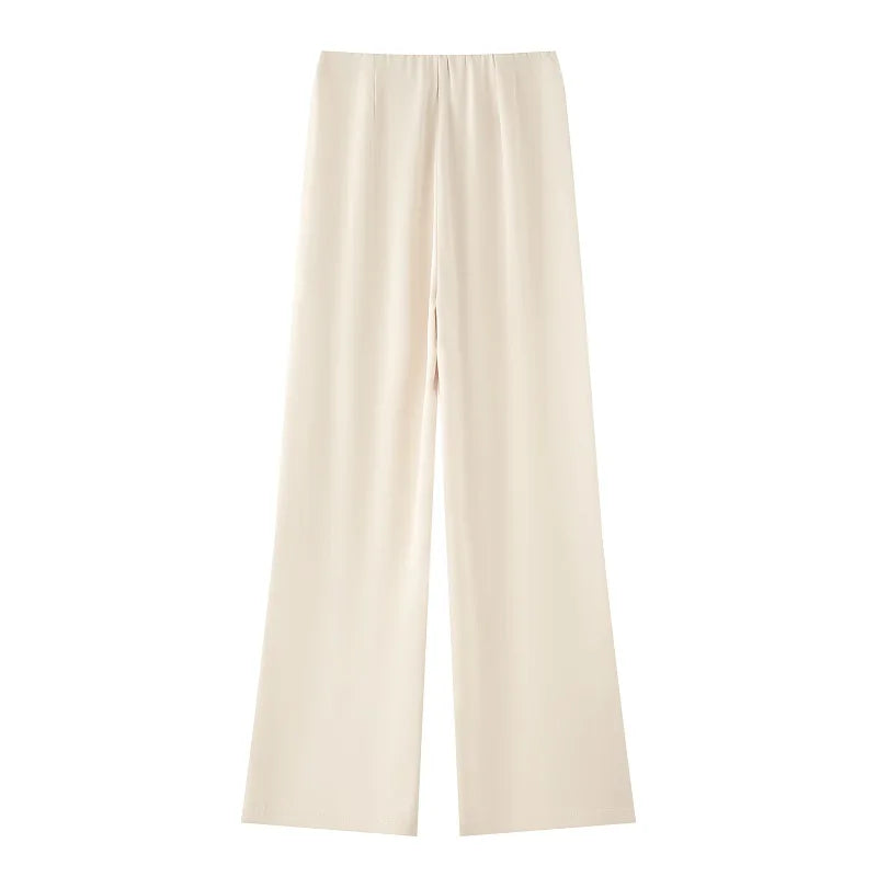 Women's Satin Wide-Leg Pants & Tube Top Set