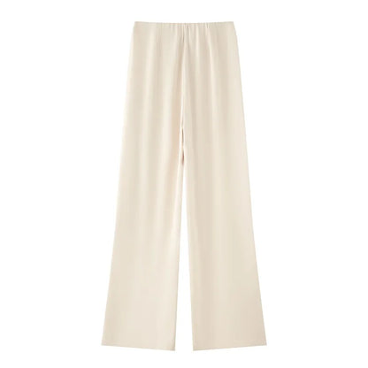 Women's Satin Wide-Leg Pants & Tube Top Set