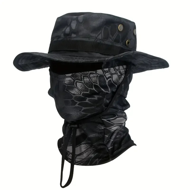 Boonie Hat with Face Cover – Wide Brim Tactical Sun Hat