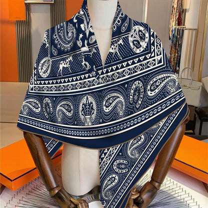 Luxury Silk Cashmere Square Scarf for Women – Designer Pashmina Shawl