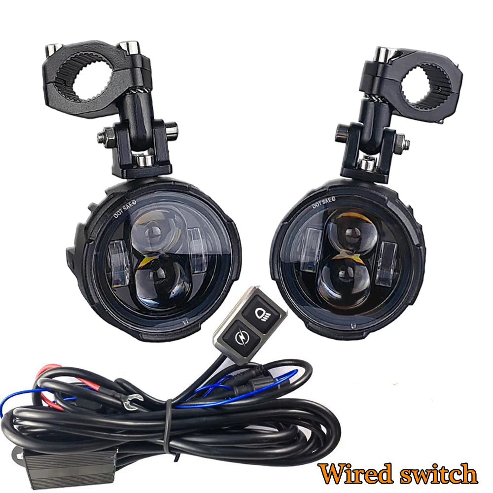 Motorcycle LED Fog Lights 100W Dual Auxiliary Driving Lamps