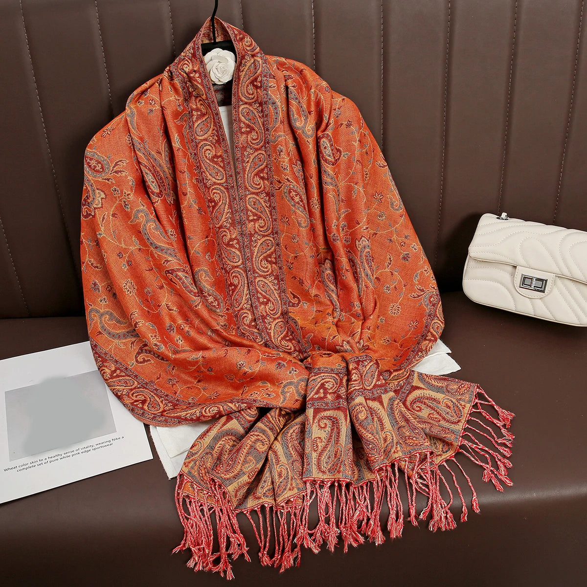 Paisley Print Cashmere Pashmina Shawl for Women – Warm Winter Wrap