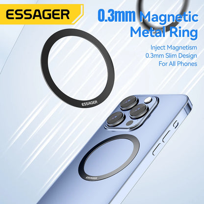 Magnetic Metal Ring Sticker for MagSafe – 2 Pack (Black)