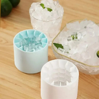 Silicone Ice Cube Mold Round Cylinder with Ice Bucket