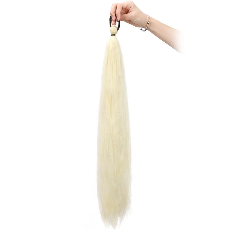 26-Inch Ombre Straight Ponytail Extension with Elastic Tie