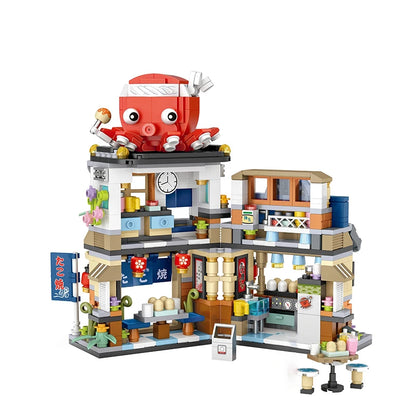 Japanese Street View Building Blocks Set – Izakaya & Panda Tea House