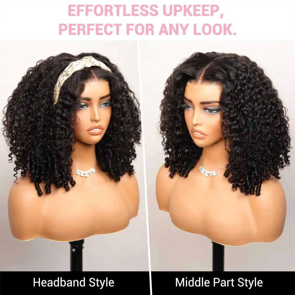 Burmese Curly Human Hair Wig 13x4 HD Lace Front Pre-Plucked