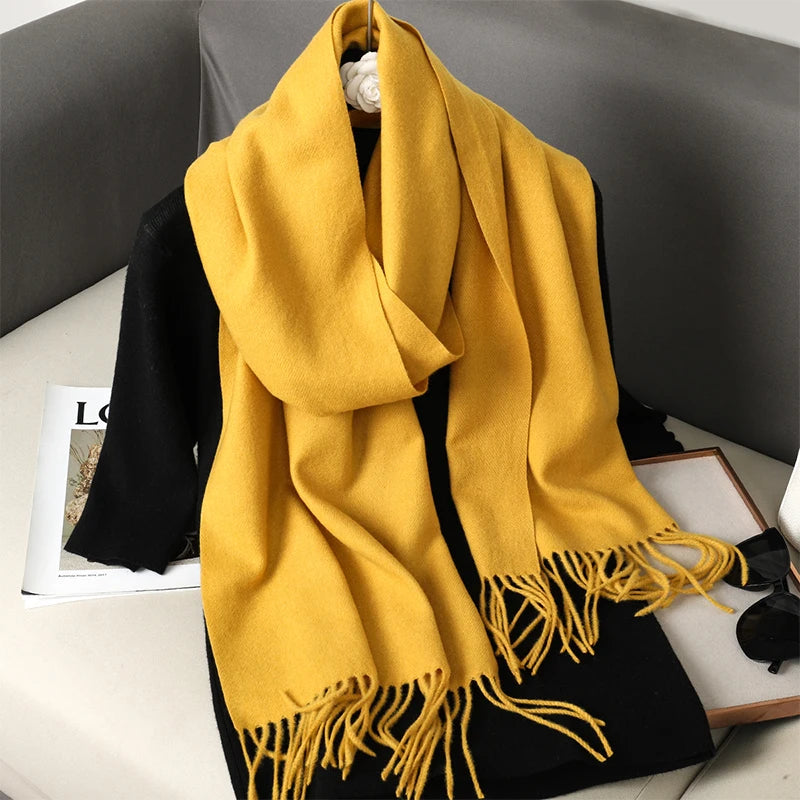 Cashmere-Feel Winter Scarf – Women's Long Warm Pashmina Shawl & Wrap