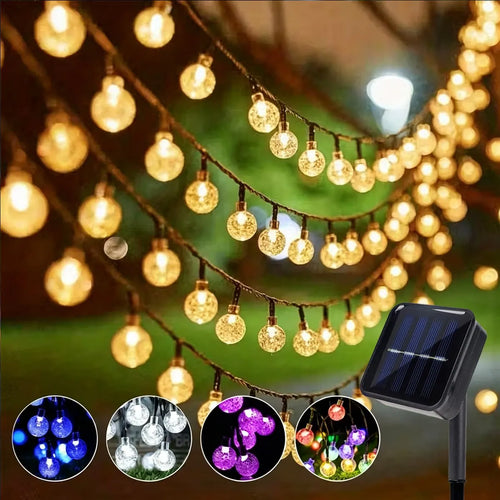 Solar String Lights 39.37FT 100 LED Crystal Ball Outdoor Indoor Decorative