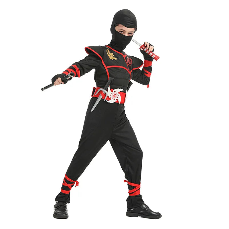 Kids Ninja Halloween Costume Set with Weapon Accessories