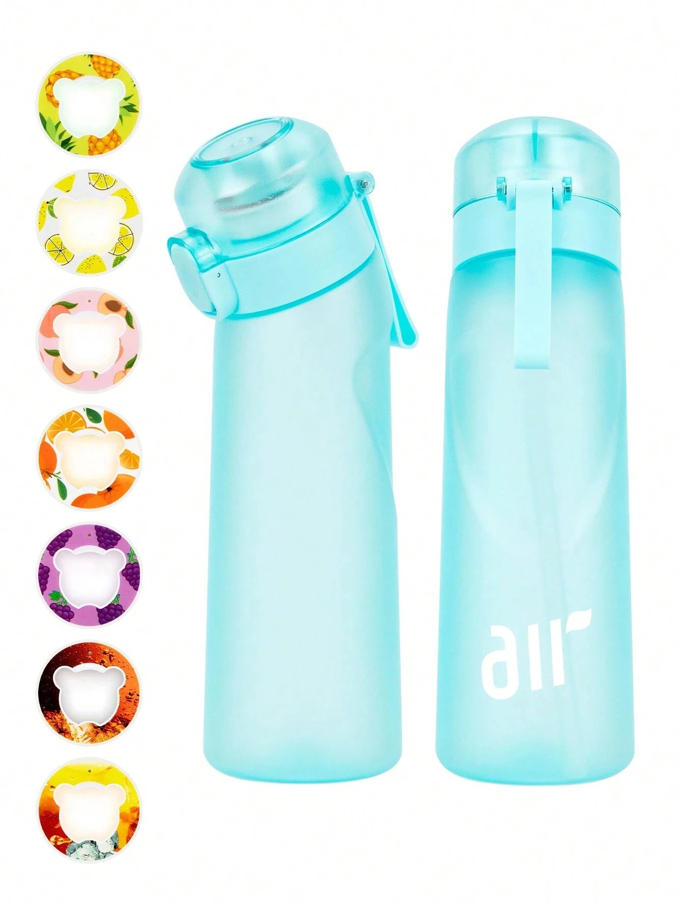 Portable Air Water Bottle with Straw and Flavor Pod