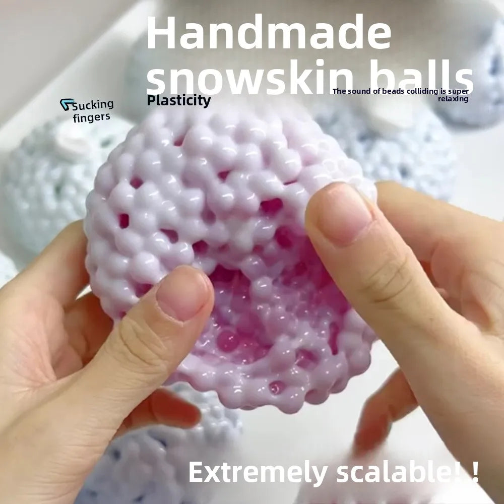 Grape Stress Ball Squishy – Shapeable Vacuum Sand Squeeze Fidget Toy