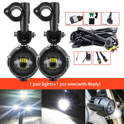 Motorcycle LED Auxiliary Driving Lights 40W 6000K – Universal Fog Spot Lamps