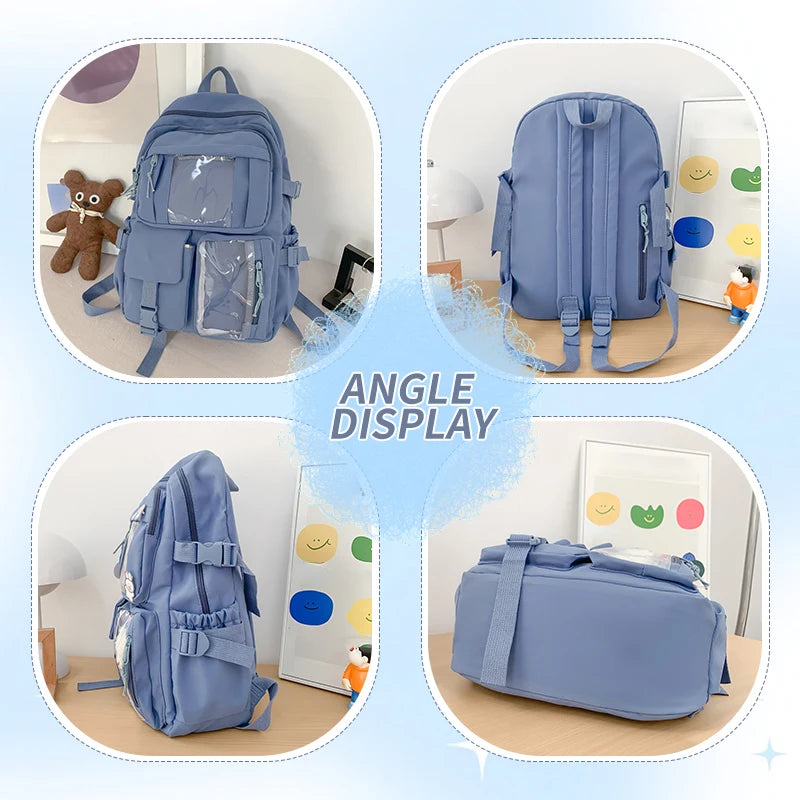 Cute Nylon Backpack for Girls & Teen Students