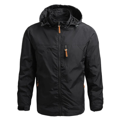 Men's Waterproof Tactical Windbreaker Jacket – Hooded Outdoor Coat