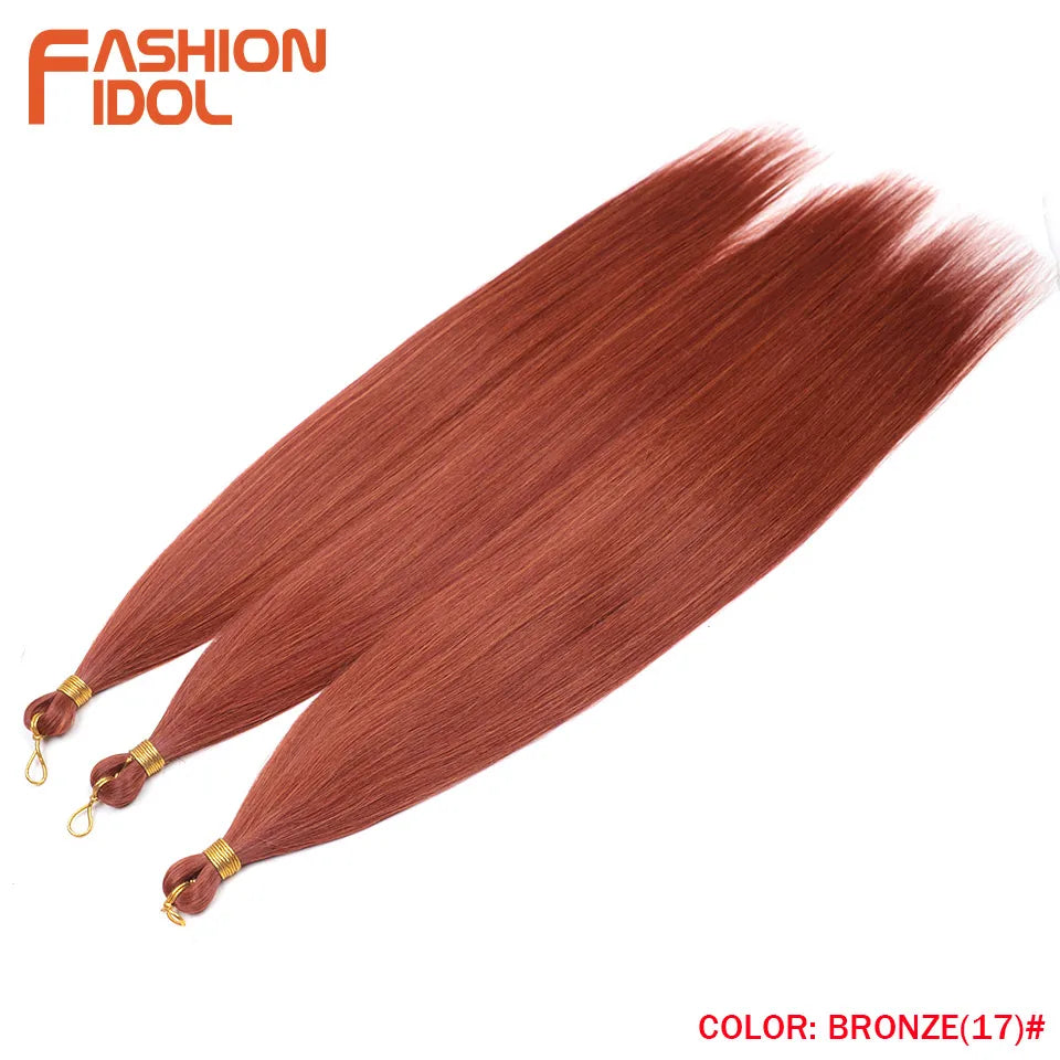 Straight Ponytail Crochet Braiding Hair 28 Inch 3 Packs Synthetic