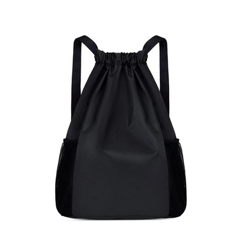 Drawstring Backpack with Side Pockets – Unisex Sports & Casual Bag